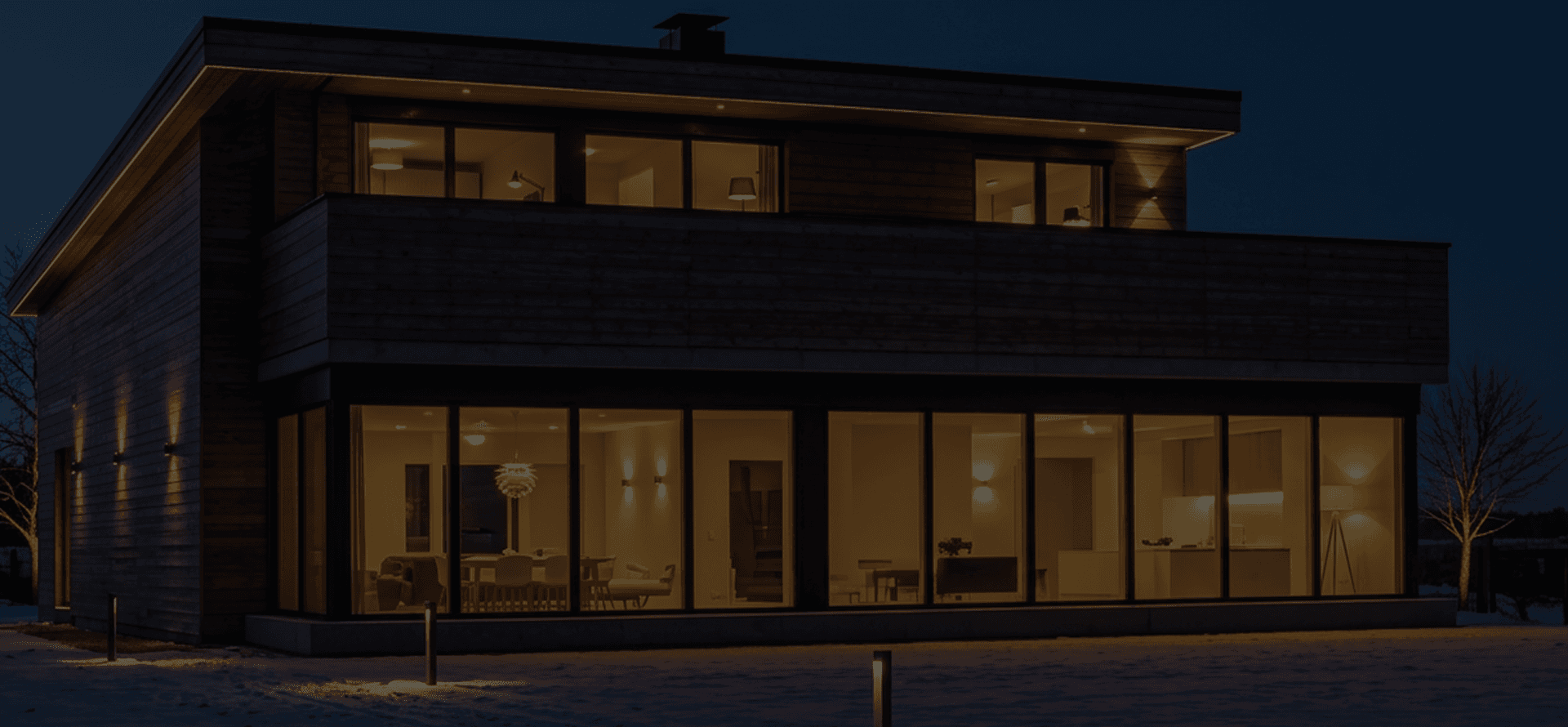 Moderne bolig med profesjonell belysning